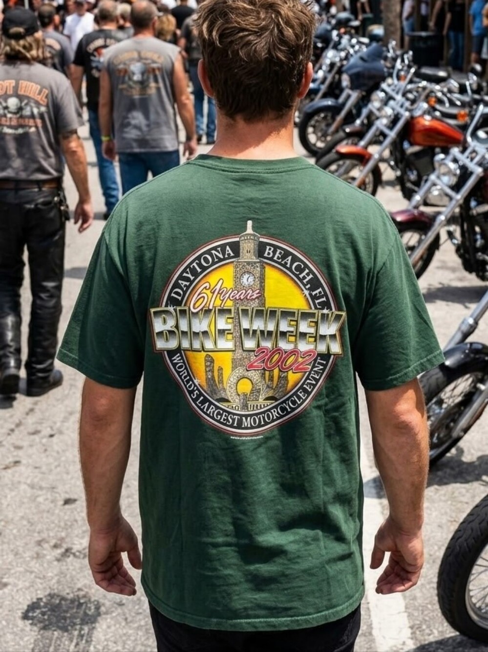 VTG 2002 Daytona Bike Week 61st Anniversary T-Shirt Men’s XL Tri City Cycles